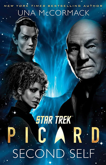 The cover of Star Trek Picard - Second Self, a dramatic image featuring a shadowed Picard.